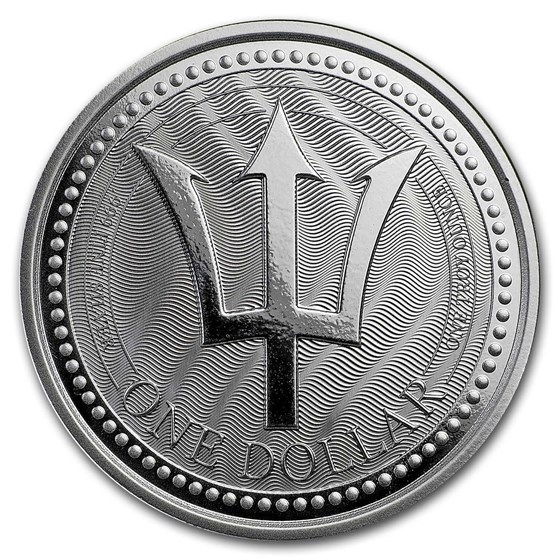 2017 Barbados 1 oz Silver Trident BU 2017 Barbados 1 oz Silver Trident BU
